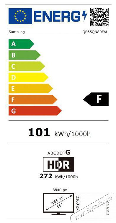 SAMSUNG QE65QN80FAUXXH 165cm-es Neo QLED 4K Vision AI Smart TV Telev&iacute;zi&oacute;k - LED telev&iacute;zi&oacute; - UHD 4K felbont&aacute;s&uacute; - 506162