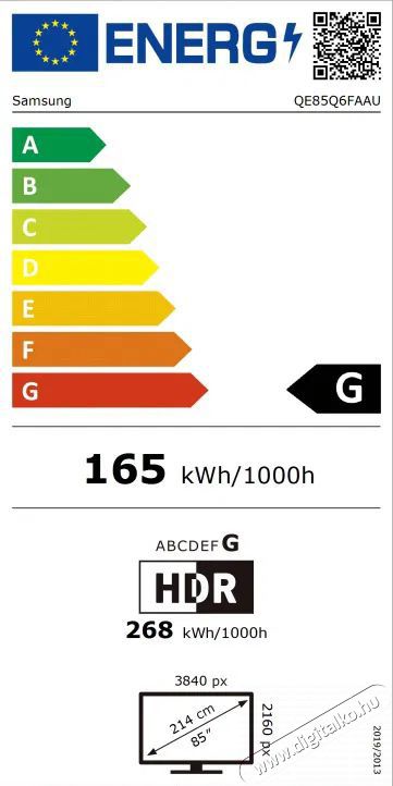 SAMSUNG QE85Q6F Telev&iacute;zi&oacute;k - LED telev&iacute;zi&oacute; - UHD 4K felbont&aacute;s&uacute; - 512303