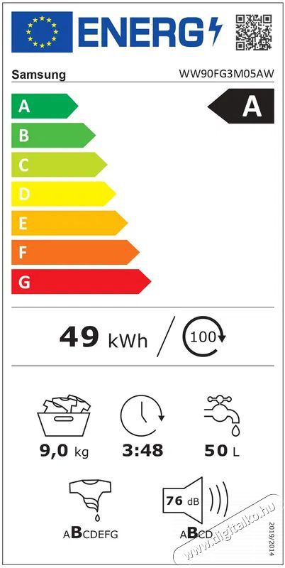 SAMSUNG WW90FG3M05AWLF H&aacute;ztart&aacute;s / Otthon / K&uuml;lt&eacute;r - Mos&oacute;g&eacute;p / sz&aacute;r&iacute;t&oacute;g&eacute;p - El&ouml;lt&ouml;ltős norm&aacute;l (60cm-ig) mos&oacute;g&eacute;p - 515762