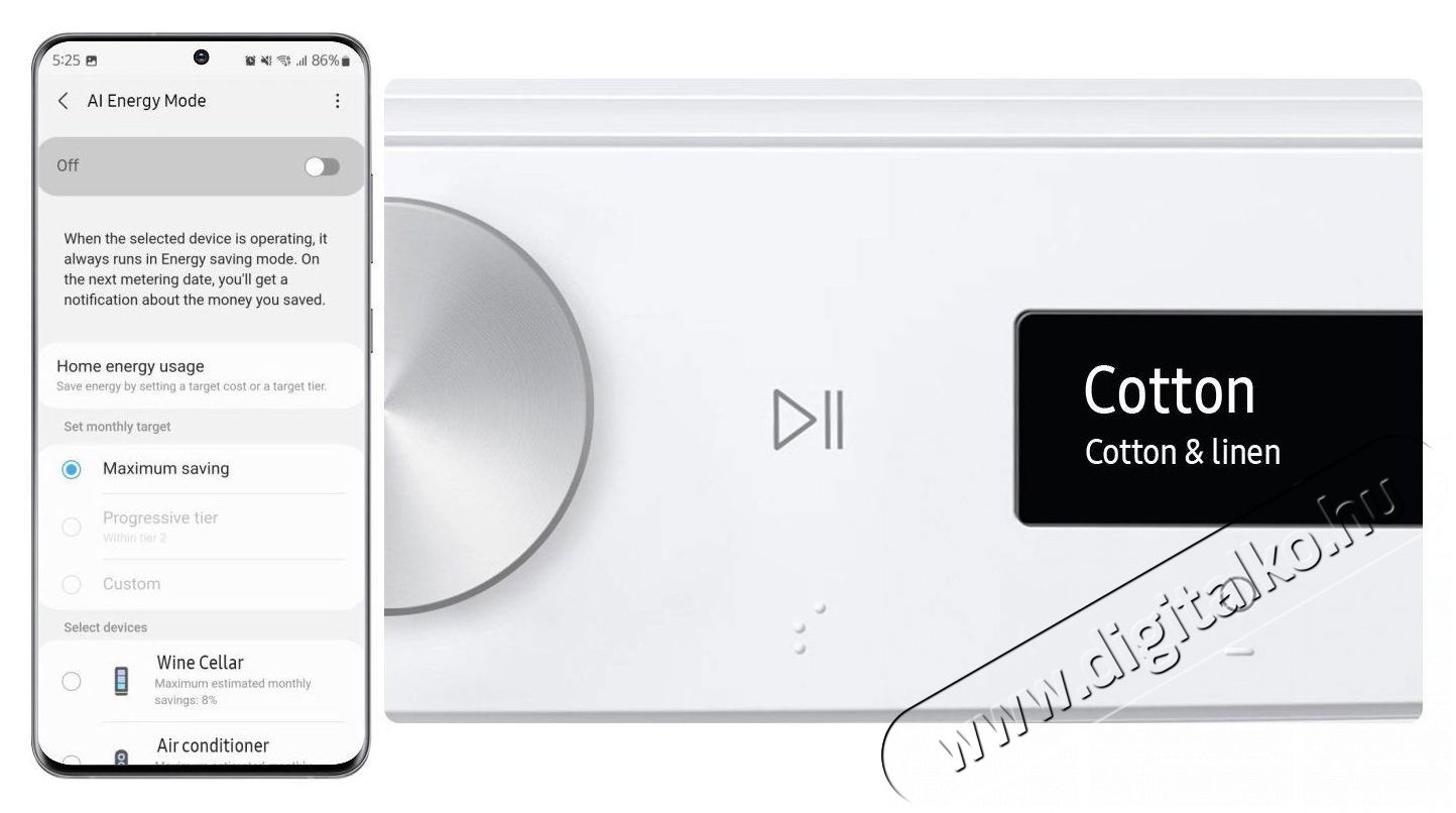 SAMSUNG WW90T534DAWCS7 el&ouml;lt&ouml;ltős mos&oacute;g&eacute;p H&aacute;ztart&aacute;s / Otthon / K&uuml;lt&eacute;r - Mos&oacute;g&eacute;p / sz&aacute;r&iacute;t&oacute;g&eacute;p - El&ouml;lt&ouml;ltős norm&aacute;l (60cm-ig) mos&oacute;g&eacute;p - 518095