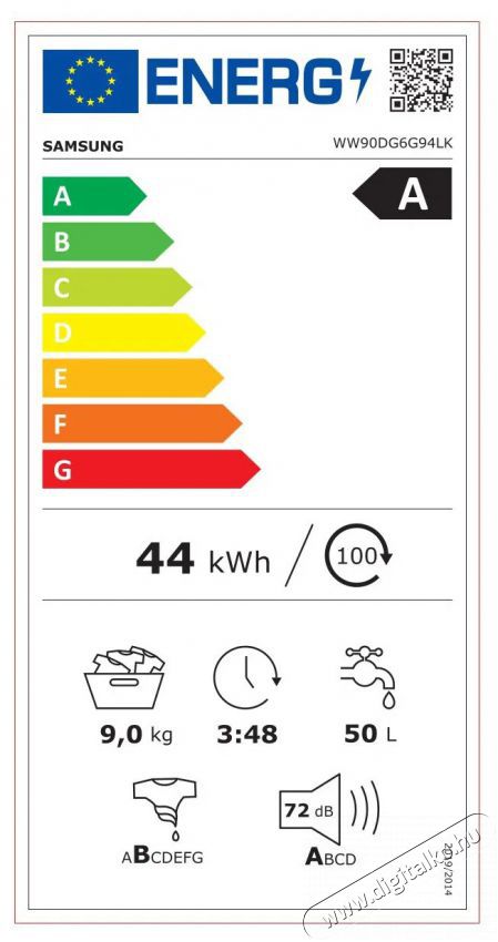 SAMSUNG WW90DG6G94LKU4 H&aacute;ztart&aacute;s / Otthon / K&uuml;lt&eacute;r - Mos&oacute;g&eacute;p / sz&aacute;r&iacute;t&oacute;g&eacute;p - El&ouml;lt&ouml;ltős keskeny (45cm-ig) mos&oacute;g&eacute;p - 518079