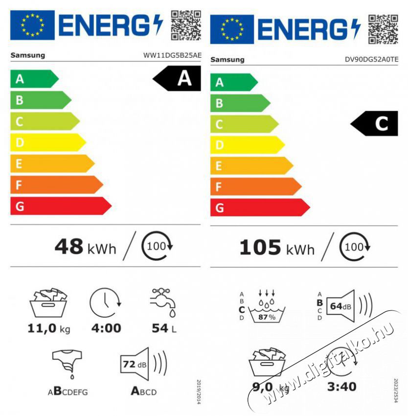 SAMSUNG WW11DG5B25AELE + DV90DG52A0TELE Mos&oacute;g&eacute;p/Sz&aacute;r&iacute;t&oacute;g&eacute;p szett H&aacute;ztart&aacute;s / Otthon / K&uuml;lt&eacute;r - Mos&oacute;g&eacute;p / sz&aacute;r&iacute;t&oacute;g&eacute;p - Mos&oacute;-sz&aacute;r&iacute;t&oacute;g&eacute;p - 527929