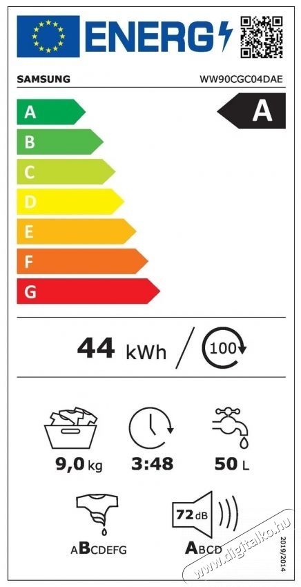 SAMSUNG WW90CGC04DAELE el&ouml;lt&ouml;ltős mos&oacute;g&eacute;p H&aacute;ztart&aacute;s / Otthon / K&uuml;lt&eacute;r - Mos&oacute;g&eacute;p / sz&aacute;r&iacute;t&oacute;g&eacute;p - El&ouml;lt&ouml;ltős norm&aacute;l (60cm-ig) mos&oacute;g&eacute;p - 495771