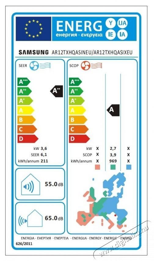 SAMSUNG AR35 AR12TXHQASINEU/AR12TXHQASIXEU kl&iacute;maberendez&eacute;s, 3,5kW, HD Filter, Időz&iacute;tő, P&aacute;r&aacute;tlan&iacute;t&oacute; funkci&oacute;, Feh&eacute;r H&aacute;ztart&aacute;s / Otthon / K&uuml;lt&eacute;r - Ventil&aacute;tor / L&eacute;gkondicion&aacute;l&oacute; - Split kl&iacute;ma - 537270