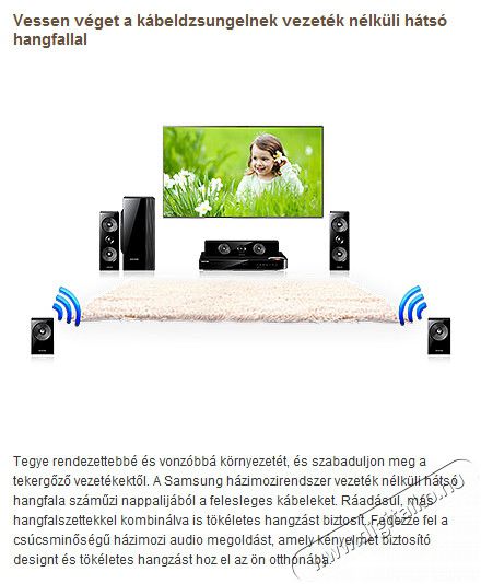 SAMSUNG HT-F6550W ht-f6550w 3d Blu-Ray h&aacute;zi-mozi rendszer Audio-Video / Hifi / Multim&eacute;dia - H&aacute;zimozi - Blu-Ray h&aacute;zimozi szett - 263996