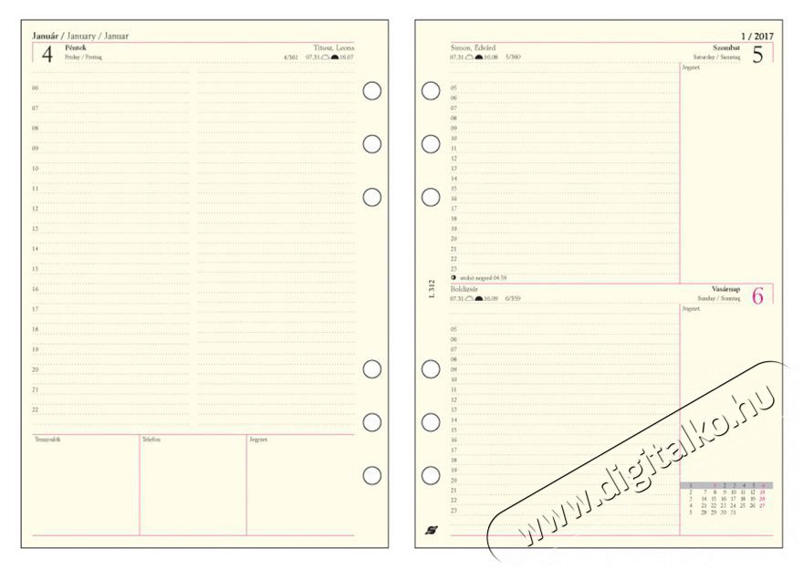 Saturnus Kalendart L312 napi beoszt&aacute;s&uacute; gyűrűs bet&eacute;tlap csomag Iroda &eacute;s sz&aacute;m&iacute;t&aacute;stechnika - Egy&eacute;b sz&aacute;m&iacute;t&aacute;stechnikai term&eacute;k - 417765