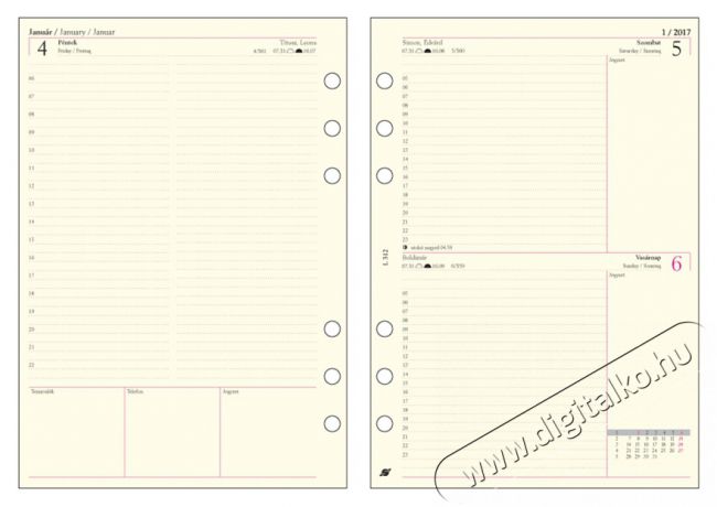 Saturnus Kalendart L312 napi beoszt&aacute;s&uacute; gyűrűs bet&eacute;tlap csomag Iroda &eacute;s sz&aacute;m&iacute;t&aacute;stechnika - Egy&eacute;b sz&aacute;m&iacute;t&aacute;stechnikai term&eacute;k - 417765