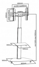 Sbox FS-500 32-70 modul&aacute;ris g&ouml;rgős padl&oacute;&aacute;llv&aacute;ny TV-hez Tv kieg&eacute;sz&iacute;tők - Fali tart&oacute; / konzol - Kieg&eacute;sz&iacute;tő / adapter - 341446