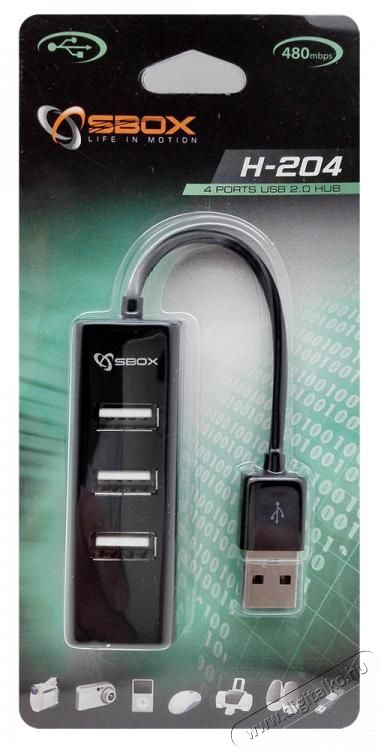Sbox H-204 4 portos USB hub Iroda &eacute;s sz&aacute;m&iacute;t&aacute;stechnika - Notebook kieg&eacute;sz&iacute;tő - USB hub / eloszt&oacute; - 324738