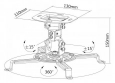 Sbox PM-18 d&ouml;nthető, forgathat&oacute; mennyezeti projektortart&oacute; Tv kieg&eacute;sz&iacute;tők - Fali tart&oacute; / konzol - Mennyezeti projektor tart&oacute; - 341448