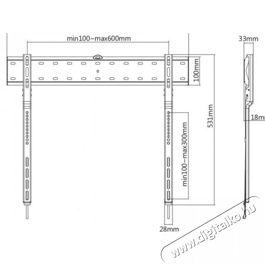 Sbox PLB-7036F 43"-80" fix fali konzol Tv kieg&eacute;sz&iacute;tők - Fali tart&oacute; / konzol - Fali k&eacute;sz&uuml;l&eacute;k tart&oacute; - 385959