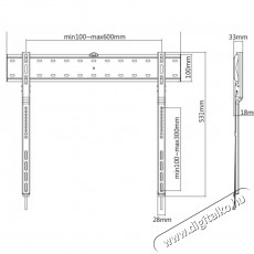 Sbox PLB-7036F 43"-80" fix fali konzol Tv kieg&eacute;sz&iacute;tők - Fali tart&oacute; / konzol - Fali k&eacute;sz&uuml;l&eacute;k tart&oacute; - 385959