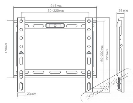 Sbox BL-3722F 43 VESA 200x200 fix fali konzol Tv kieg&eacute;sz&iacute;tők - Fali tart&oacute; / konzol - Fali tv tart&oacute; - 507109