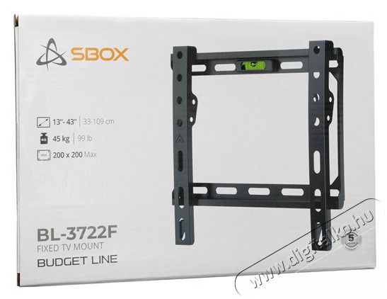 Sbox BL-3722F 43 VESA 200x200 fix fali konzol Tv kieg&eacute;sz&iacute;tők - Fali tart&oacute; / konzol - Fali tv tart&oacute; - 507109