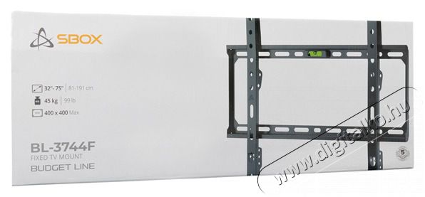 Sbox BL-3744F 75 VESA 400x400 fix fali konzol Tv kieg&eacute;sz&iacute;tők - Fali tart&oacute; / konzol - Fali tv tart&oacute; - 507110