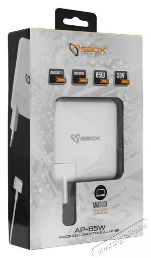 Sbox AP-85W MEGASAFE2 Apple eszk&ouml;z&ouml;kh&ouml;z t&ouml;ltő adapter Akkuk &eacute;s t&ouml;ltők - Li-ion akkumul&aacute;tor &eacute;s t&ouml;ltő (gy&aacute;ri) - T&ouml;ltő / h&aacute;l&oacute;zati adapter - 508480