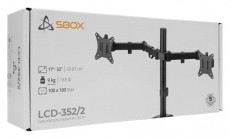 Sbox LCD-352/2-2 17-32 d&ouml;nthető, forgathat&oacute; asztali dual monitor tart&oacute; konzol Tv kieg&eacute;sz&iacute;tők - Fali tart&oacute; / konzol - Asztali tart&oacute; - 507715