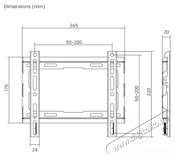 Sbox PLB-2222F-2 23-43 fix fali TV konzol Tv kieg&eacute;sz&iacute;tők - Fali tart&oacute; / konzol - Fali tv tart&oacute; - 508484