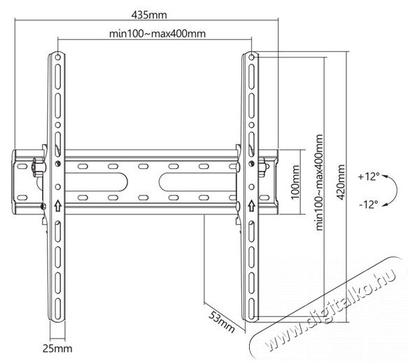Sbox PLB-2544T-2 32-70 VESA 400x400 d&ouml;nthető fali konzol Tv kieg&eacute;sz&iacute;tők - Fali tart&oacute; / konzol - Fali tv tart&oacute; - 507652