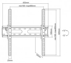 Sbox PLB-2544T-2 32-70 VESA 400x400 d&ouml;nthető fali konzol Tv kieg&eacute;sz&iacute;tők - Fali tart&oacute; / konzol - Fali tv tart&oacute; - 507652