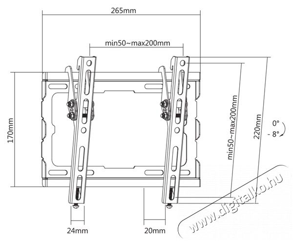 Sbox PLB-3422T-2 23-43 d&ouml;nthető fali TV konzol Tv kieg&eacute;sz&iacute;tők - Fali tart&oacute; / konzol - Fali tv tart&oacute; - 508519