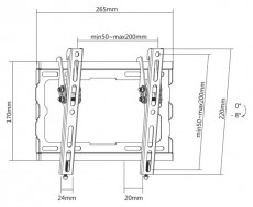 Sbox PLB-3422T-2 23-43 d&ouml;nthető fali TV konzol Tv kieg&eacute;sz&iacute;tők - Fali tart&oacute; / konzol - Fali tv tart&oacute; - 508519