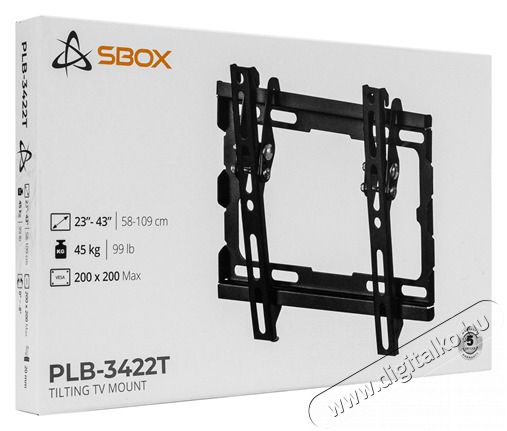 Sbox PLB-3422T-2 23-43 d&ouml;nthető fali TV konzol Tv kieg&eacute;sz&iacute;tők - Fali tart&oacute; / konzol - Fali tv tart&oacute; - 508519