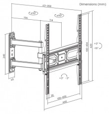 Sbox PLB-3644-2 32-55 d&ouml;nthető, forgathat&oacute; TV fali konzol Tv kieg&eacute;sz&iacute;tők - Fali tart&oacute; / konzol - Fali tv tart&oacute; - 508396