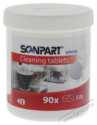 Scanpart 2790000230 k&aacute;v&eacute;f&ouml;zőh&ouml;z 3 g 15 mm 90 db tiszt&iacute;t&oacute;tabletta Konyhai term&eacute;kek - K&aacute;v&eacute;főző / k&aacute;v&eacute;&ouml;rlő / kieg&eacute;sz&iacute;tő - Filter / tiszt&iacute;t&oacute; / v&iacute;zkőmentes&iacute;tő - 462739