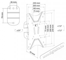 SCHWAIGER Motion 1 LWH14225513 23 - 46 LCD TV-fali tart&oacute; Tv kieg&eacute;sz&iacute;tők - Fali tart&oacute; / konzol - Fali tv tart&oacute; - 531482