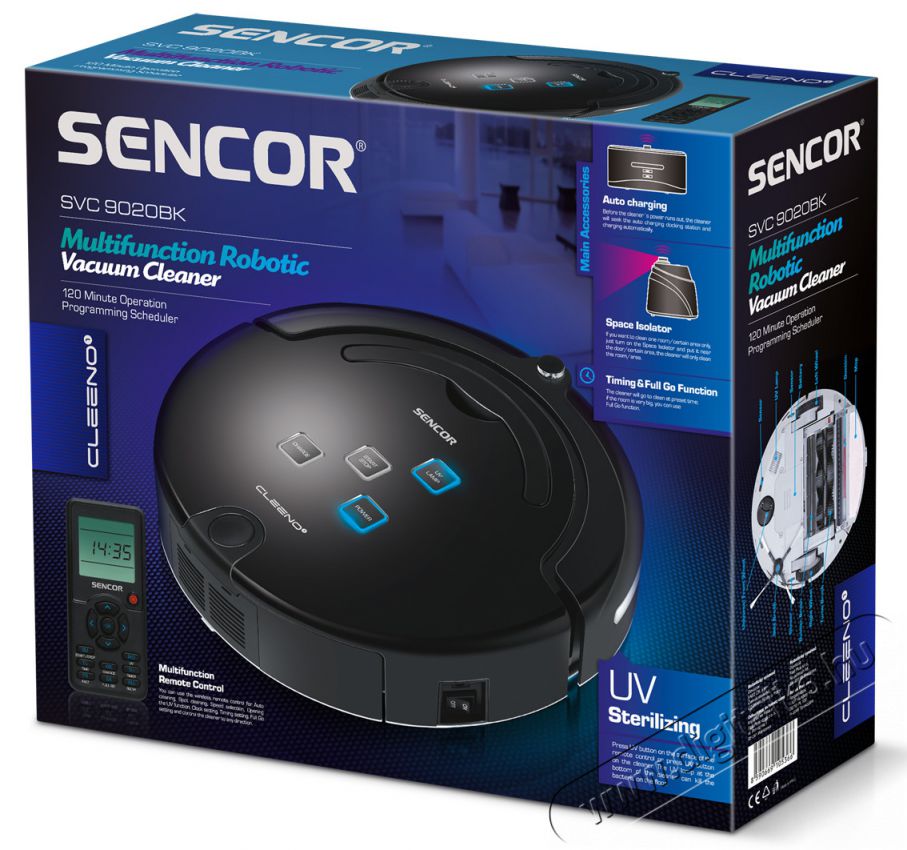 Sencor SVC 9020BK CLEENO Robotporsz&iacute;v&oacute; - fekete H&aacute;ztart&aacute;s / Otthon / K&uuml;lt&eacute;r - Porsz&iacute;v&oacute; / takar&iacute;t&oacute;g&eacute;p - Robotporsz&iacute;v&oacute; - 270379