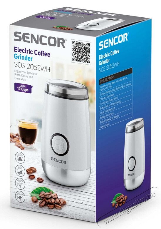 Sencor SCG 2052WH k&aacute;v&eacute;dar&aacute;l&oacute; - feh&eacute;r Konyhai term&eacute;kek - K&aacute;v&eacute;főző / k&aacute;v&eacute;&ouml;rlő / kieg&eacute;sz&iacute;tő - K&aacute;v&eacute;dar&aacute;l&oacute; / őrlő - 317415