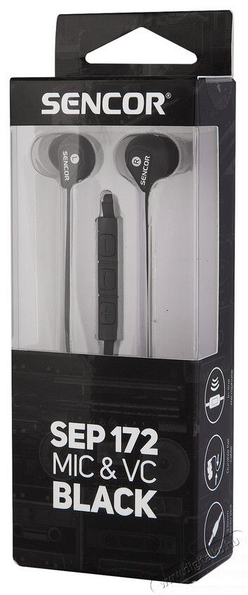 Sencor SEP 172 VCM f&uuml;lhallgat&oacute; headset - fekete Audio-Video / Hifi / Multim&eacute;dia - F&uuml;l &eacute;s Fejhallgat&oacute;k - F&uuml;lhallgat&oacute; mikrofonnal / headset - 351987
