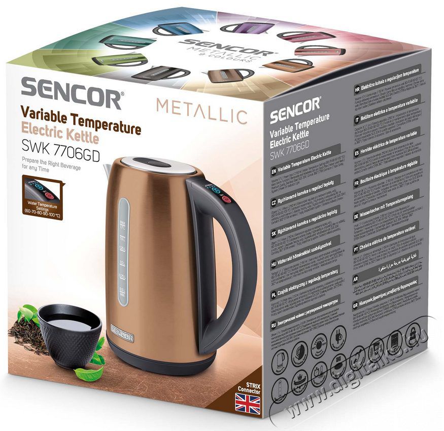 Sencor SWK 7706GD V&iacute;zforral&oacute; 1,7 L - arany Konyhai term&eacute;kek - V&iacute;zforral&oacute; / teafőző - 364646