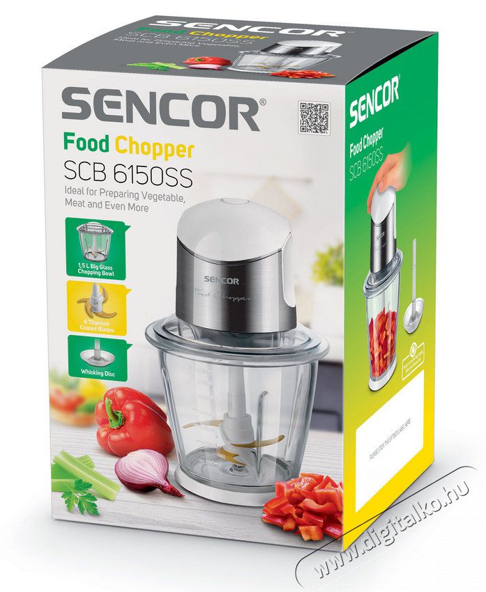 Sencor SCB 6150SS-EUE3 Apr&iacute;t&oacute; Konyhai term&eacute;kek - Konyhai kisg&eacute;p (elők&eacute;sz&iacute;t&eacute;s / feldolgoz&aacute;s) - Apr&iacute;t&oacute; / dar&aacute;l&oacute; - 361479