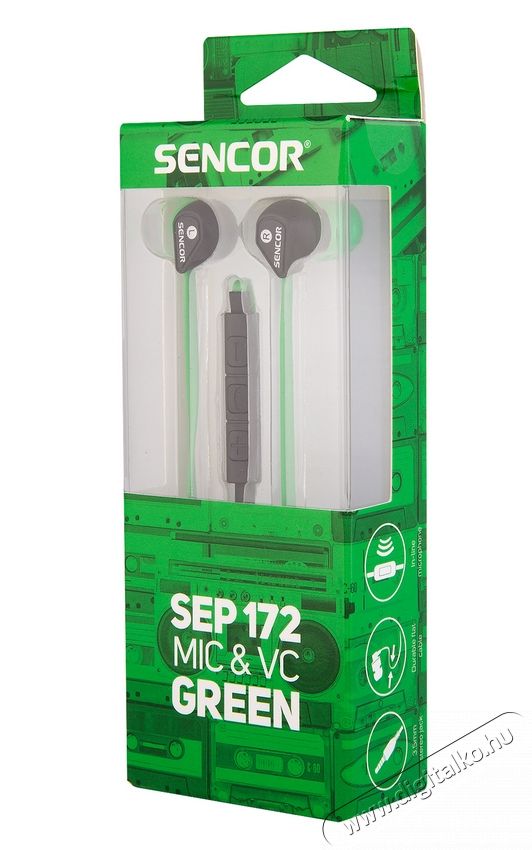 Sencor SEP 172 VCM f&uuml;lhallgat&oacute; headset - z&ouml;ld Audio-Video / Hifi / Multim&eacute;dia - F&uuml;l &eacute;s Fejhallgat&oacute;k - F&uuml;lhallgat&oacute; mikrofonnal / headset - 351989