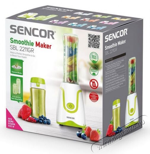 Sencor SBL 2211GR Smoothie Mixer - z&ouml;ld Konyhai term&eacute;kek - Konyhai kisg&eacute;p (elők&eacute;sz&iacute;t&eacute;s / feldolgoz&aacute;s) - Turmixg&eacute;p - 342542