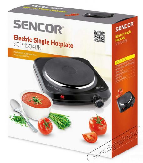 Sencor SCP 1504BK-EUE4 elektromos főzőlap - fekete Konyhai term&eacute;kek - S&uuml;tő-főzőlap, tűzhely (szabadon&aacute;ll&oacute;) - Elektromos főzőlap (szabadon&aacute;ll&oacute;) - 371786