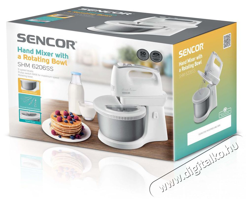 Sencor SHM 6206SS t&aacute;las k&eacute;zi mixer Konyhai term&eacute;kek - Konyhai kisg&eacute;p (elők&eacute;sz&iacute;t&eacute;s / feldolgoz&aacute;s) - T&aacute;las mixer - 371798