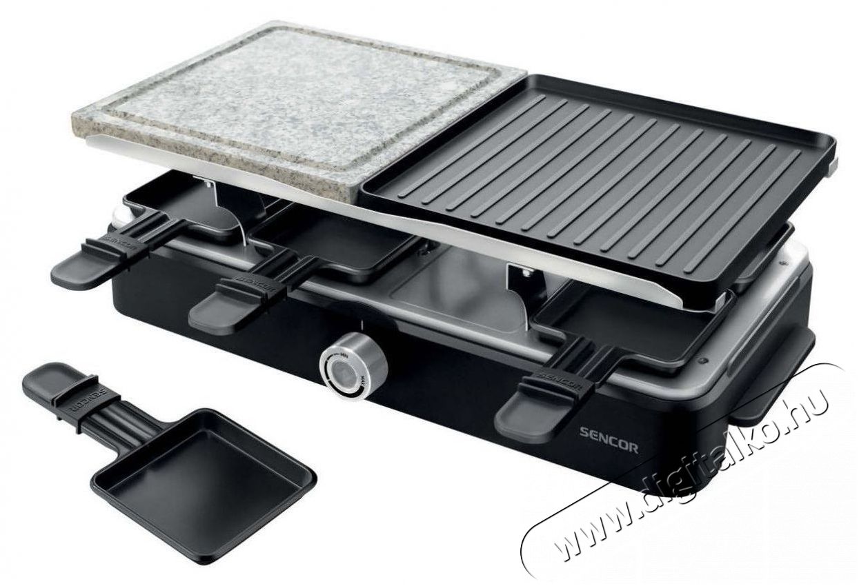 Sencor SBG 0260BK Raclette grill Konyhai term&eacute;kek - Konyhai kisg&eacute;p (s&uuml;t&eacute;s / főz&eacute;s / hűt&eacute;s / &eacute;telk&eacute;sz&iacute;t&eacute;s) - Kontakt grill s&uuml;tő / s&uuml;tőlap - 400624