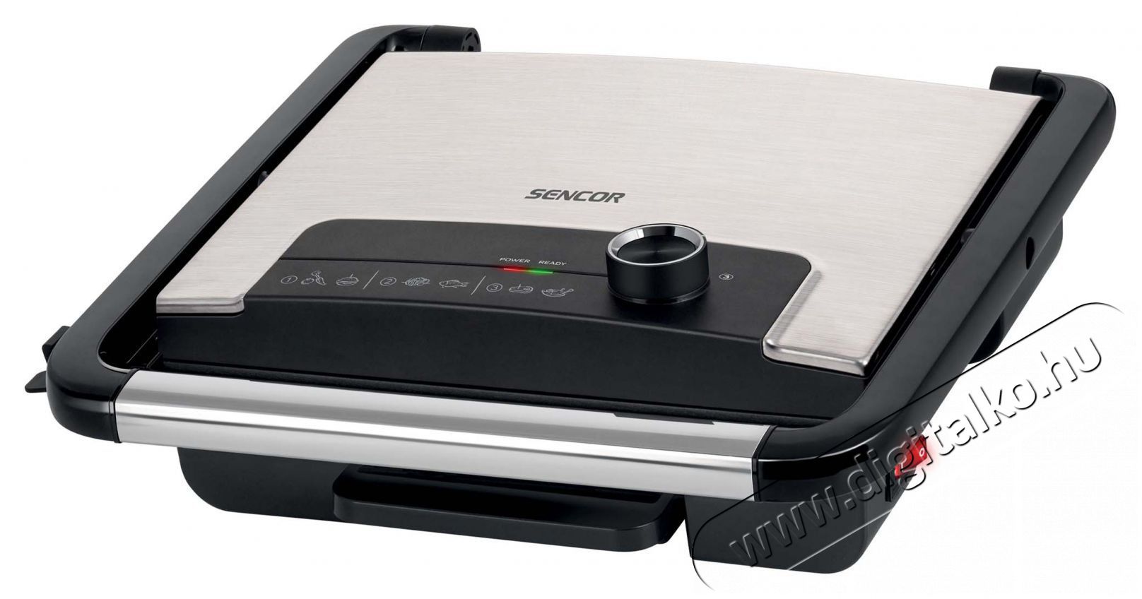 Sencor SBG 3710SS Kontakt grills&uuml;tő - Fekete-Ez&uuml;st Konyhai term&eacute;kek - Konyhai kisg&eacute;p (s&uuml;t&eacute;s / főz&eacute;s / hűt&eacute;s / &eacute;telk&eacute;sz&iacute;t&eacute;s) - Kontakt grill s&uuml;tő / s&uuml;tőlap - 400626