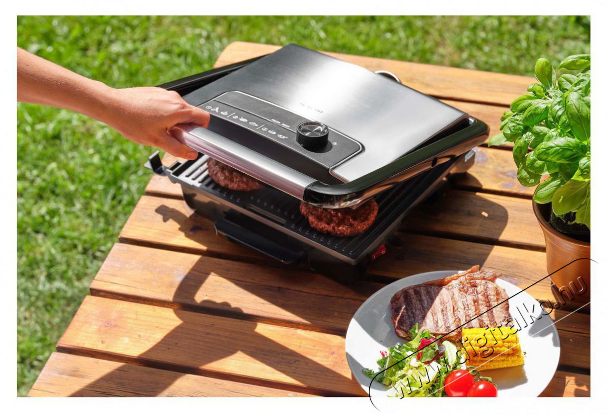 Sencor SBG 3710SS Kontakt grills&uuml;tő - Fekete-Ez&uuml;st Konyhai term&eacute;kek - Konyhai kisg&eacute;p (s&uuml;t&eacute;s / főz&eacute;s / hűt&eacute;s / &eacute;telk&eacute;sz&iacute;t&eacute;s) - Kontakt grill s&uuml;tő / s&uuml;tőlap - 400626