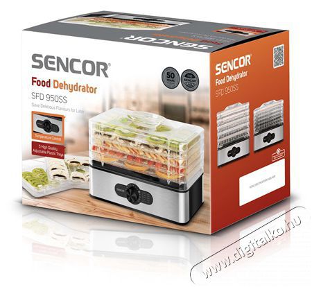 Sencor SFD 950SS &Eacute;lelmiszer aszal&oacute; Konyhai term&eacute;kek - Konyhai kisg&eacute;p (s&uuml;t&eacute;s / főz&eacute;s / hűt&eacute;s / &eacute;telk&eacute;sz&iacute;t&eacute;s) - Gy&uuml;m&ouml;lcsaszal&oacute; - 400663