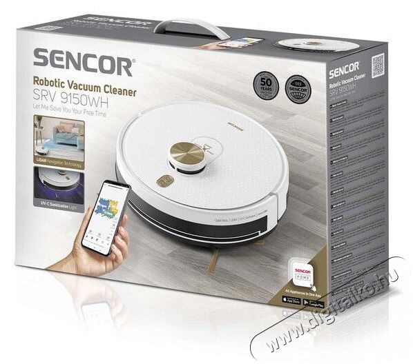Sencor SRV 9150WH robotporsz&iacute;v&oacute; H&aacute;ztart&aacute;s / Otthon / K&uuml;lt&eacute;r - Porsz&iacute;v&oacute; / takar&iacute;t&oacute;g&eacute;p - Robotporsz&iacute;v&oacute; - 456297