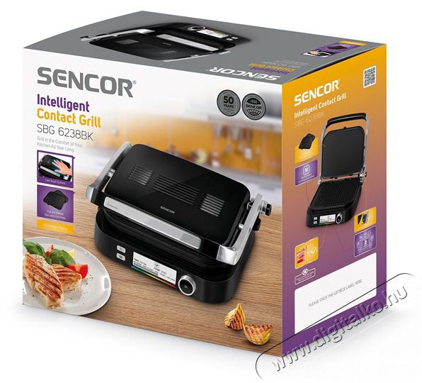 Sencor SBG 6238BK Kontakt Grill Konyhai term&eacute;kek - Konyhai kisg&eacute;p (s&uuml;t&eacute;s / főz&eacute;s / hűt&eacute;s / &eacute;telk&eacute;sz&iacute;t&eacute;s) - Kontakt grill s&uuml;tő / s&uuml;tőlap - 400628