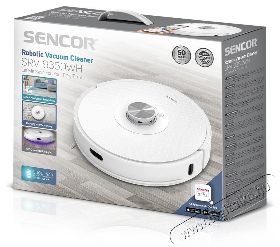 Sencor SRV 9350WH Robotporsz&iacute;v&oacute; H&aacute;ztart&aacute;s / Otthon / K&uuml;lt&eacute;r - Porsz&iacute;v&oacute; / takar&iacute;t&oacute;g&eacute;p - Robotporsz&iacute;v&oacute; - 476550