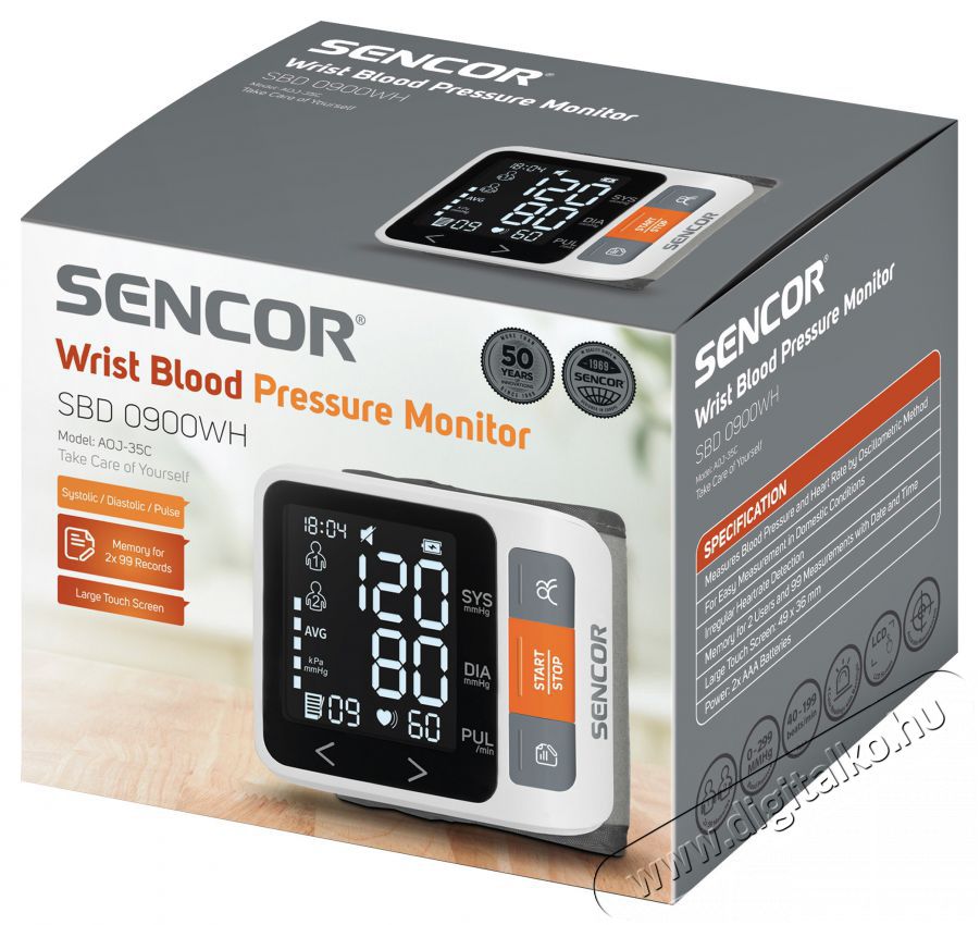 Sencor SBD 0900WH Digit&aacute;lis v&eacute;rnyom&aacute;sm&eacute;rő Sz&eacute;ps&eacute;g&aacute;pol&aacute;s / Eg&eacute;szs&eacute;g - V&eacute;rnyom&aacute;sm&eacute;rő - Felkaros v&eacute;rnyom&aacute;sm&eacute;rő - 493595