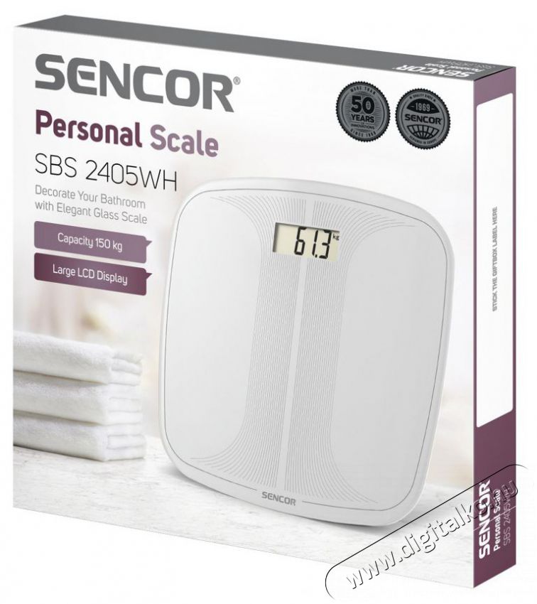 Sencor SBS 2405WH Szem&eacute;lym&eacute;rleg Sz&eacute;ps&eacute;g&aacute;pol&aacute;s / Eg&eacute;szs&eacute;g - M&eacute;rleg - Szem&eacute;ly m&eacute;rleg - 492254