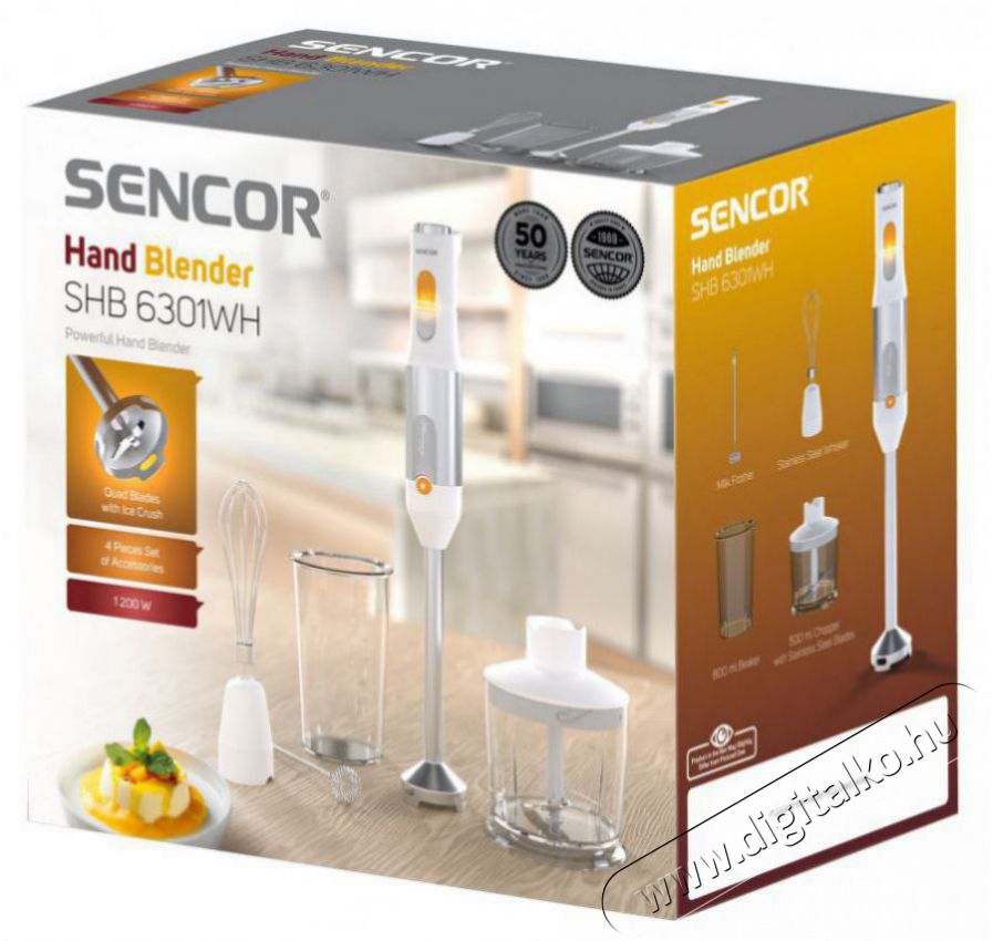 Sencor SHB 6301WH Botmixer Konyhai term&eacute;kek - Konyhai kisg&eacute;p (elők&eacute;sz&iacute;t&eacute;s / feldolgoz&aacute;s) - Botmixer - 493607