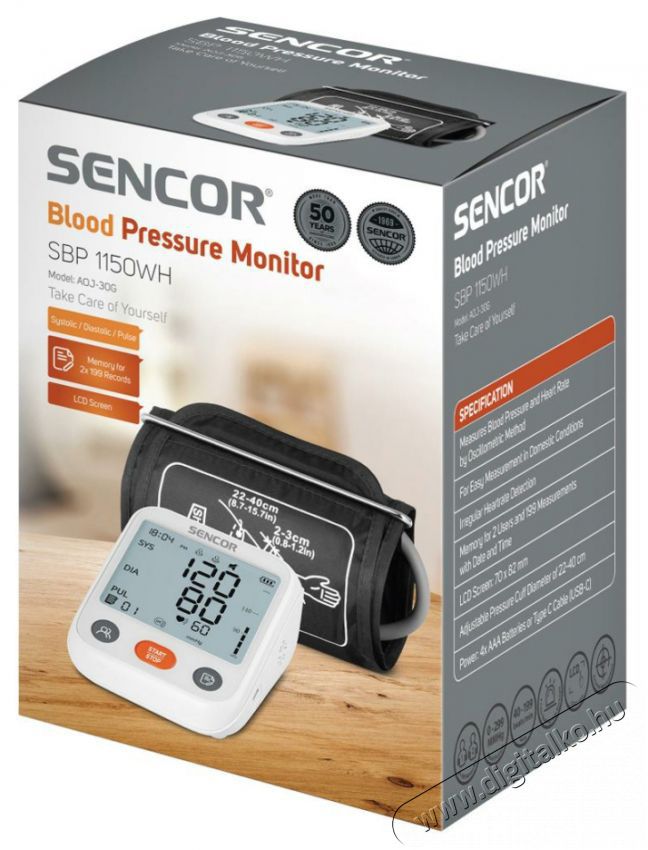 Sencor SBP 1150WH V&eacute;rnyom&aacute;sm&eacute;rő Sz&eacute;ps&eacute;g&aacute;pol&aacute;s / Eg&eacute;szs&eacute;g - V&eacute;rnyom&aacute;sm&eacute;rő - Felkaros v&eacute;rnyom&aacute;sm&eacute;rő - 493598